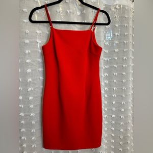 1.STATE Red Square Neck Mini Dress